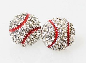 Baseball stud earrings