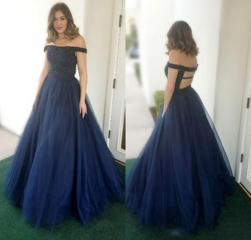 navy blue and pink prom dresses