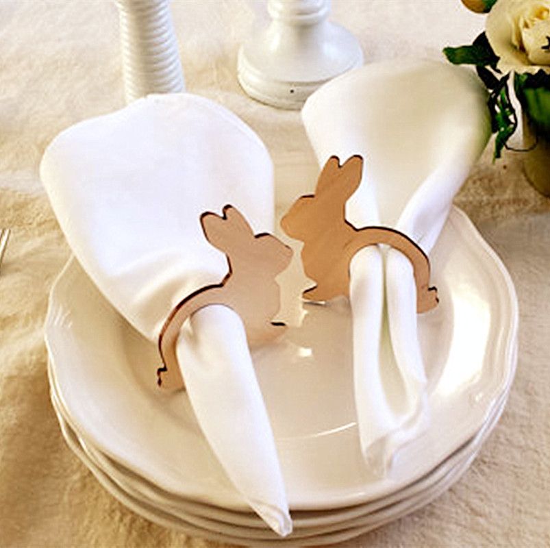 Easter Bunny Napkin Rings Easter Napkin Holders Wood Spring Table