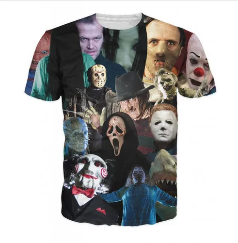 Horror Movie Tee Cinema Killers T Shirts New Fashion Men Women 3D Character T Shirts Casual Shirt 3D Print T Shirt Tops DC015 From Goodtime98, $11.95 | DHgate.Com