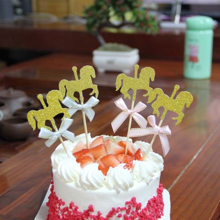 Acheter Pas Cher Gateau Topper Banniere Pour Bricolage Cupcake Wrapper Baking Cup Anniversaire Mariage Tea Party Bar Table Decoartion Baby Shower Cheval Dor Glitter Papier Du 29 43 Fr Dhgate