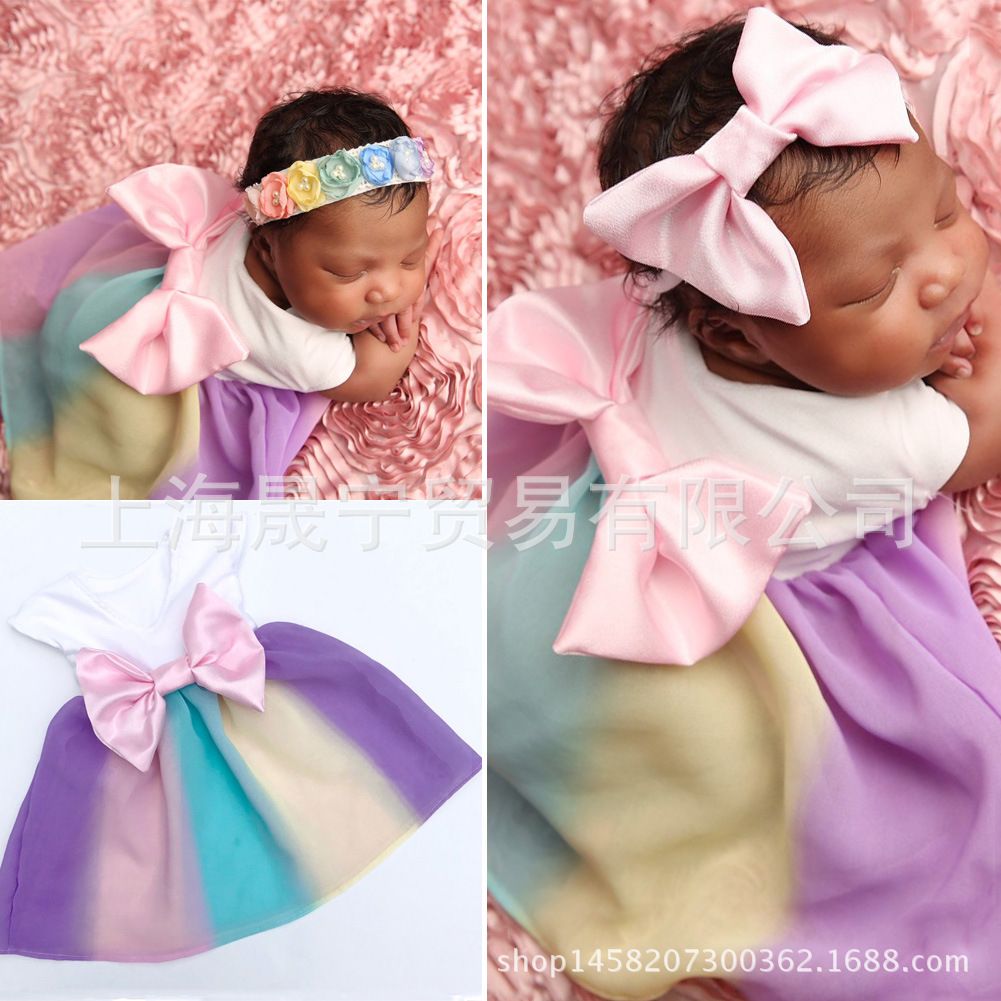 Acheter Ete Bebe Fille Arc En Robe Bowknot Tutu Robes Avec Bandeau Ensemble Tenue Princesse Robe Costumes Bebe Filles Vetements Enfant Vetements De 6 8 Du Leelee 709 Fr Dhgate Com