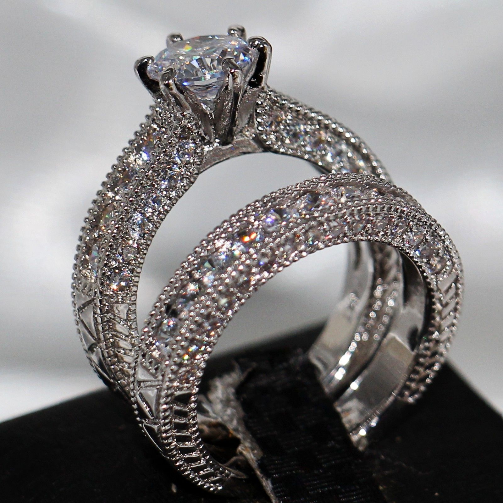 Rhinestone Square engagement sterling silver ring silver ring silver men/'s ring marriage Classic ring wedding ring