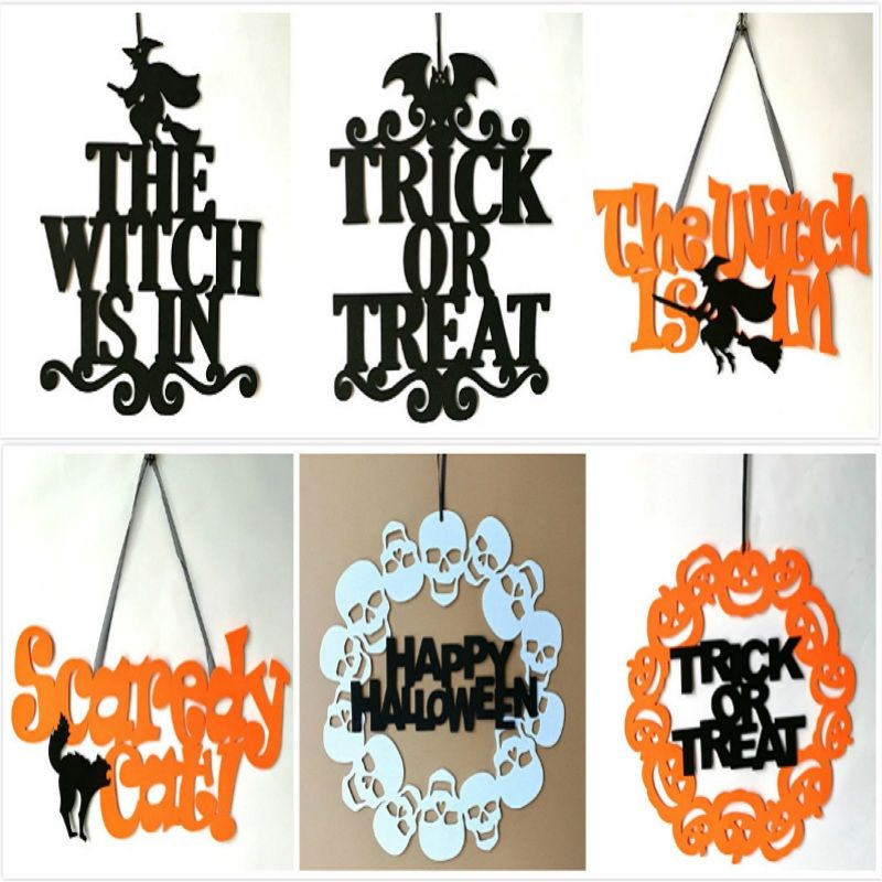 Halloween Sign "THE WITCH IS IN" Glitter Trick-or-Treat New
