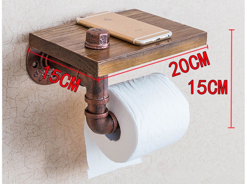 soporte para rollo de papel higiénico Vintage, soporte de madera