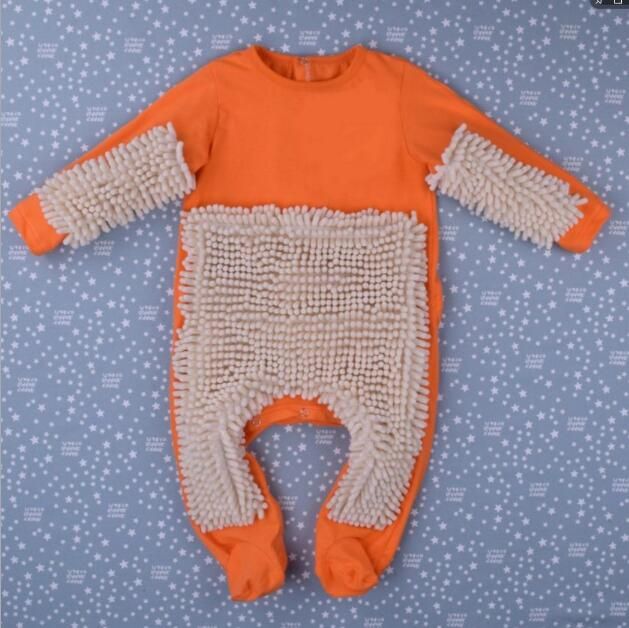 2020 Baby Mop Romper Outfit Unisex Bebe Boy Girl Polishes Floors