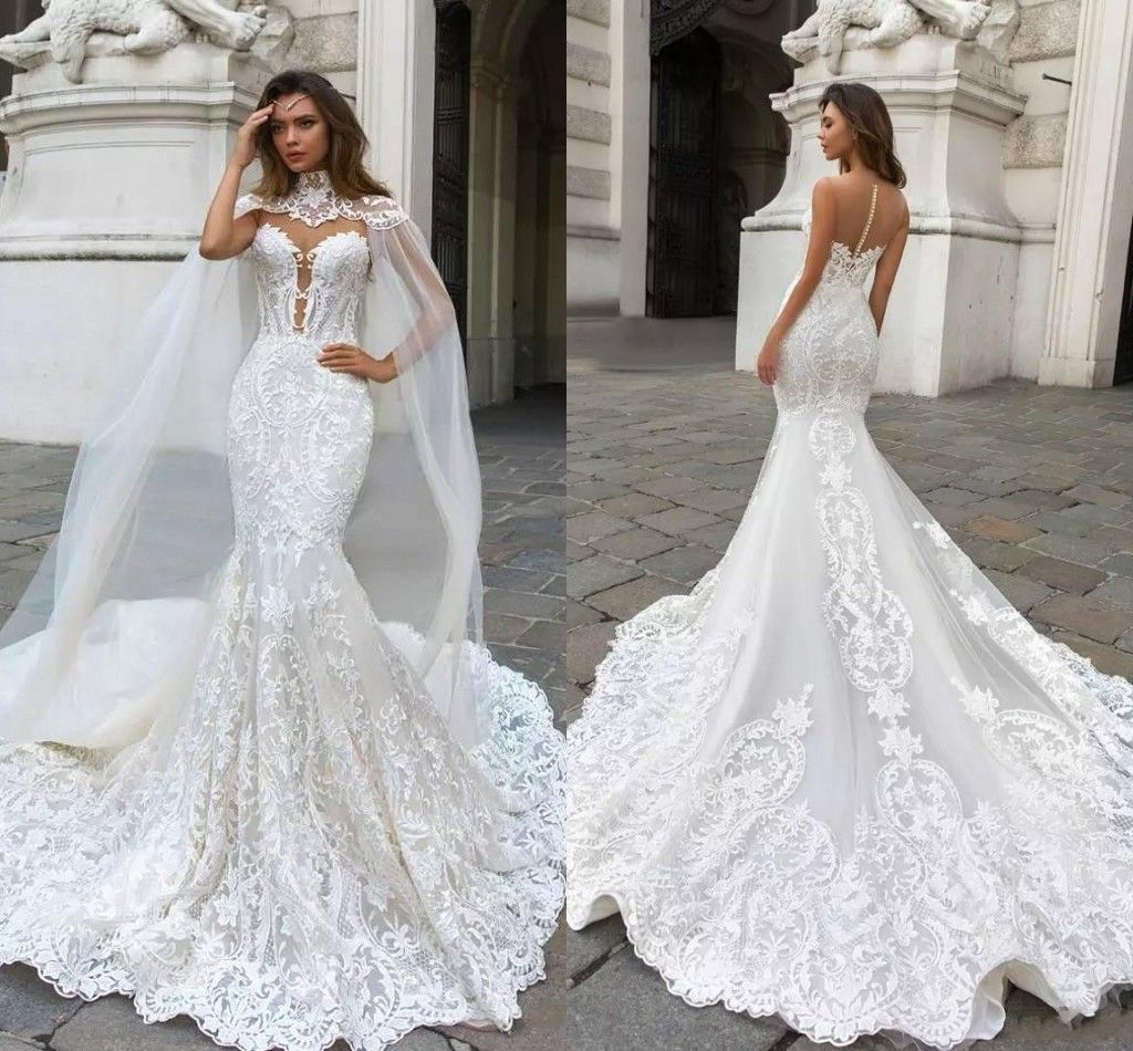 Acquista Abiti Da Sposa 2019 Nuovo Pizzo Sirena Con Capo A Picco Neck Sweep Treno Lungo Abito Da Sposa Appliqued Plus Size Nuziale Su Ordine A 132 19 Dal Dressesgirl Dhgate Com