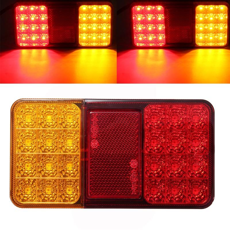 compre 24 luces de remolque led para camiones traseros freno de freno cola indicador de giro lamparas led para remolques de automoviles camiones utes