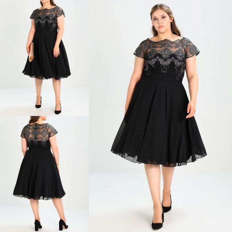 plus size knee length cocktail dresses