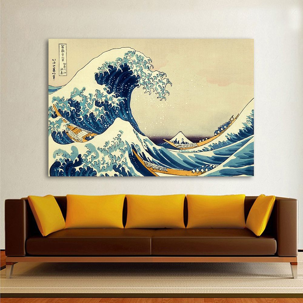 Katsushika Hokusai The Big Wave Stampa su tela Canvas effetto dipinto