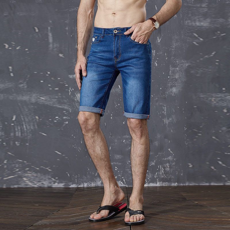 young men jean shorts