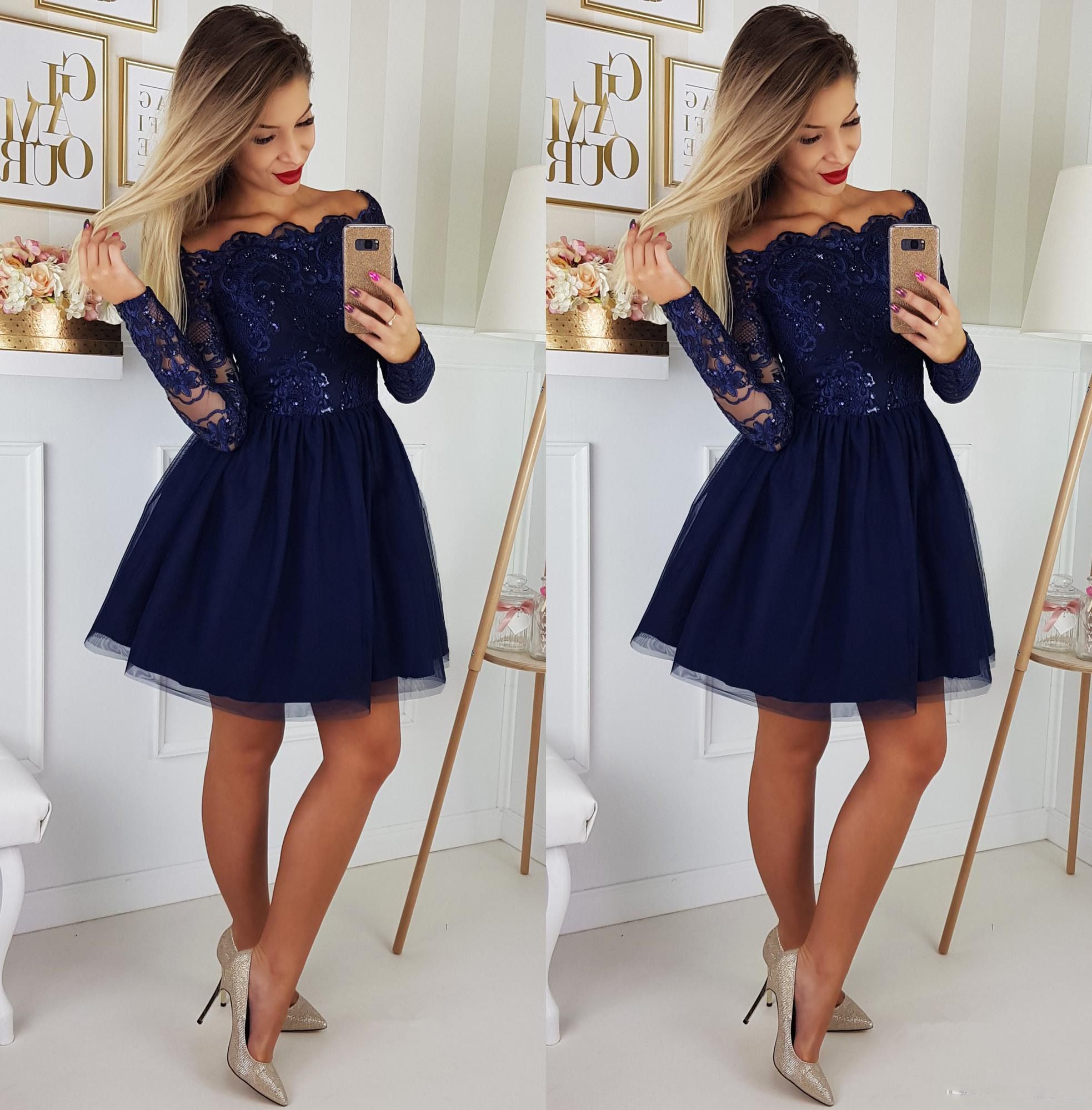 Navy Blue Homecoming Dresses 