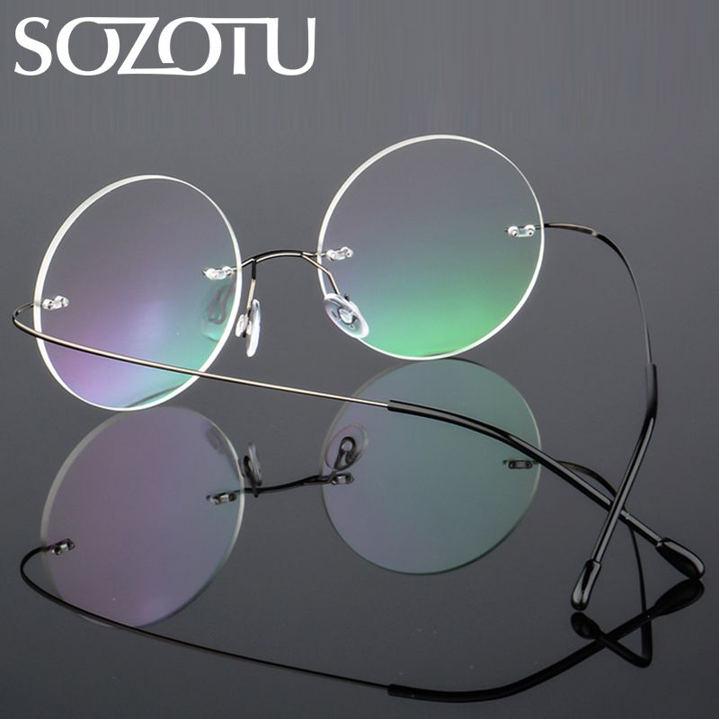 Acquistare SOZOTU Montatura Occhiali Donne Uomini Computer Occhiali Ottici Rotondi  Senza Montatura Ultra Leggero Maschio Femmina Occhiali Lenti Lenti YQ227  Economico | Consegna Veloce E Qualità | It.Dhgate