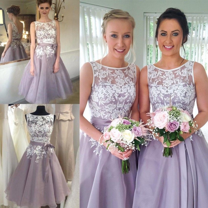 short lilac bridesmaid dresses