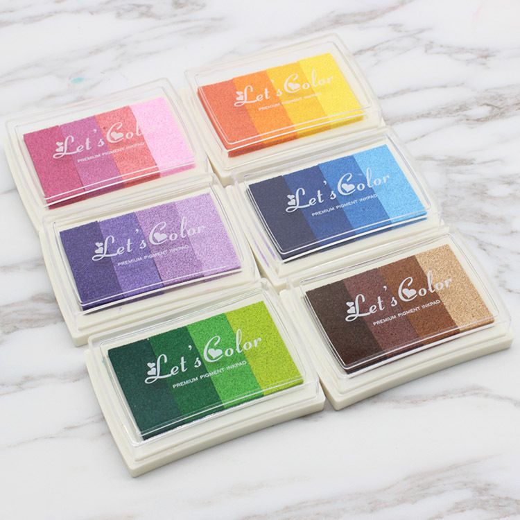 Multi colores almohadilla de tinta a base de aceite para sellos de gom Multi colores almohadilla de tinta a base de aceite para sellos de gom