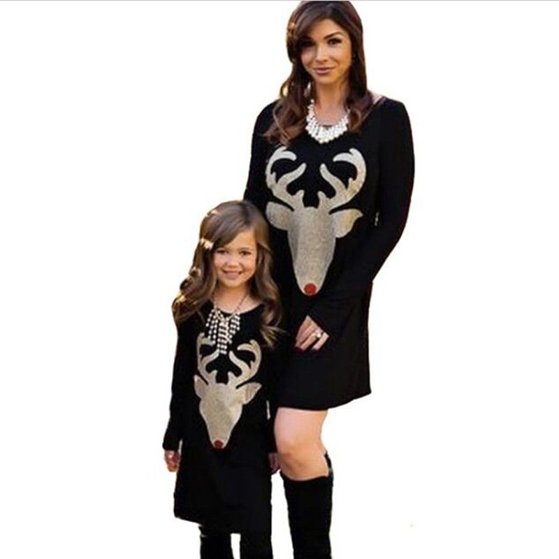 mother and daughter matching christmas dresses