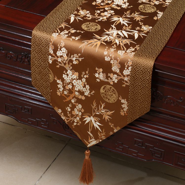 230x33 Cm Long Bamboo Chinese Silk Brocade Table Runner Decorative