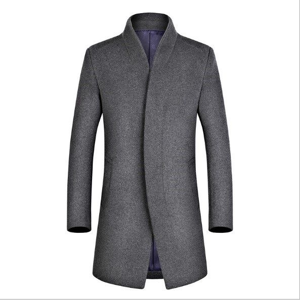 Otoño Invierno abrigo largo de lana para hombre abrigo informal vestir Otoño Invierno abrigo largo de lana para hombre abrigo informal vestir