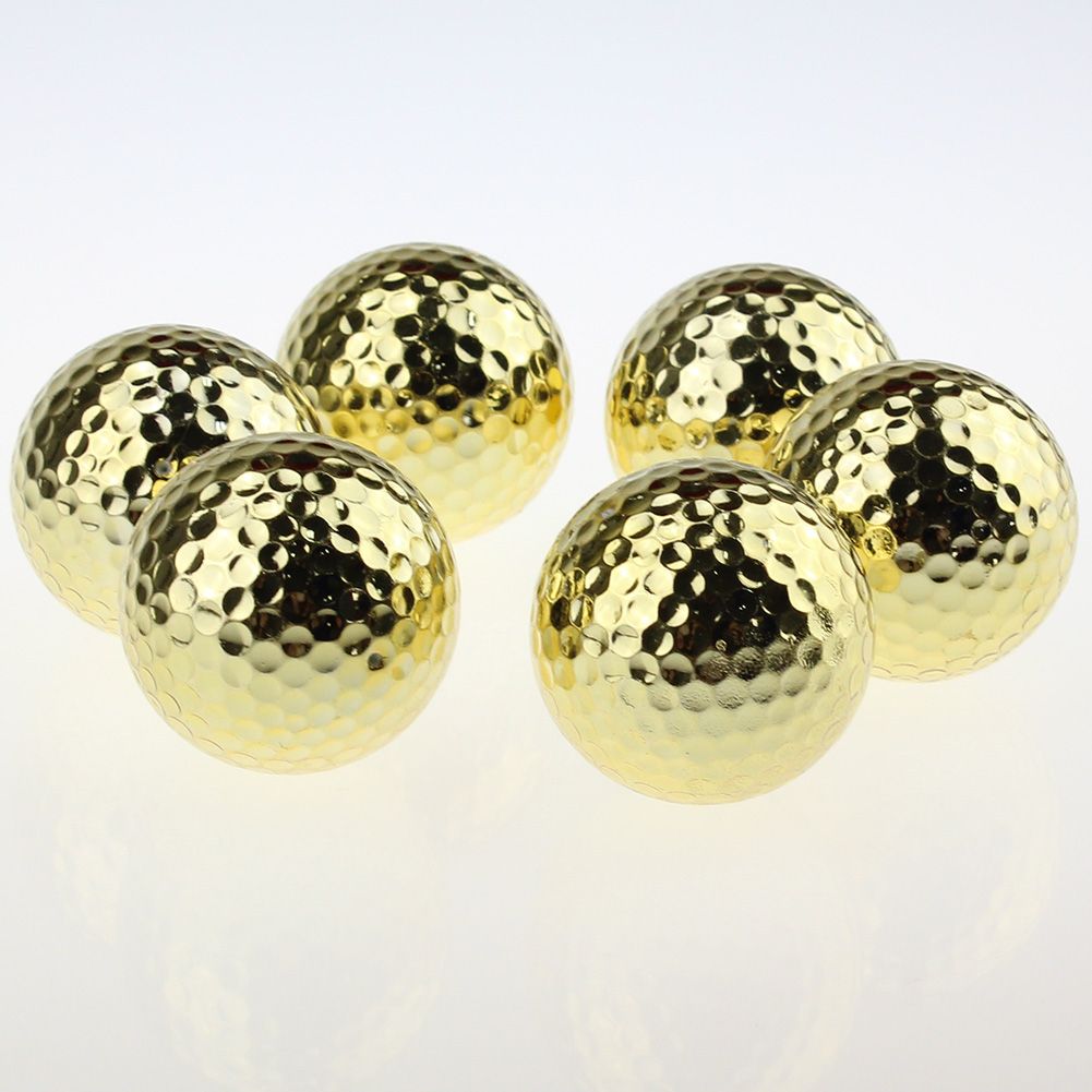 2021 GOLDBALL Two Layer Golden Golf Balls Gold Plating Golf Practice