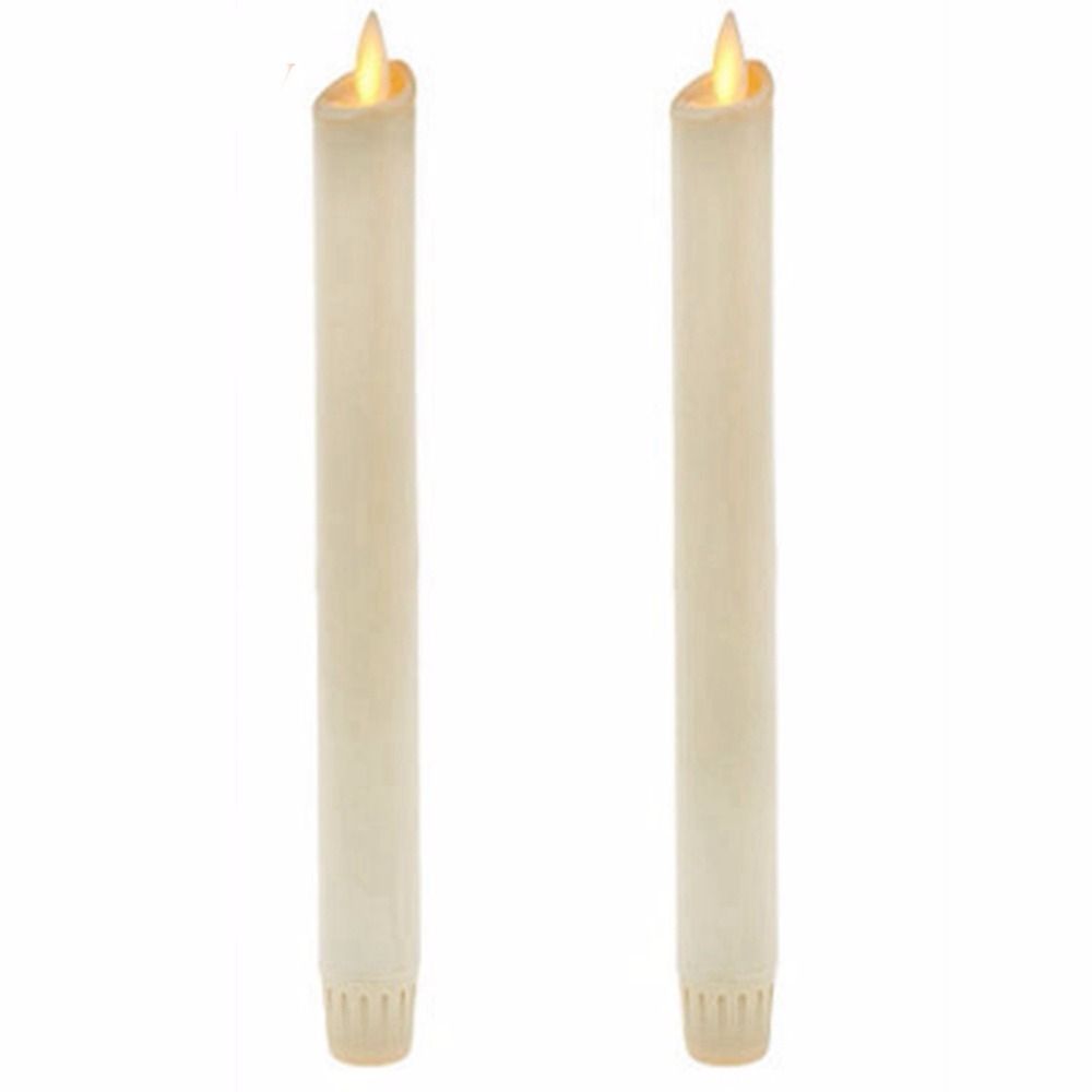 compre venta al por mayor 8 juego de 2 velas conicas sin olor de marfil sin perfume con pilas mecha movil vela led con temporizador y control