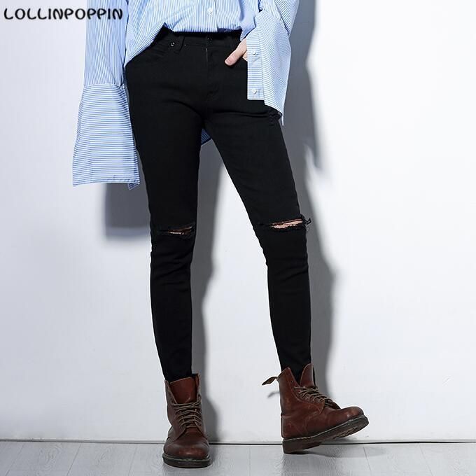 black skinny jeans ripped knee mens