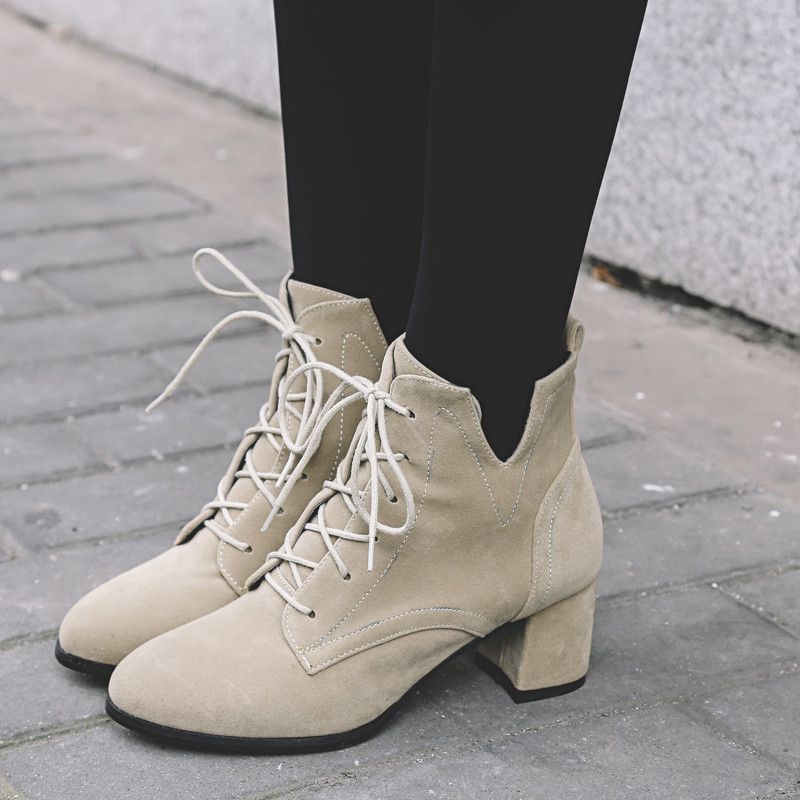 womens black heeled combat boots