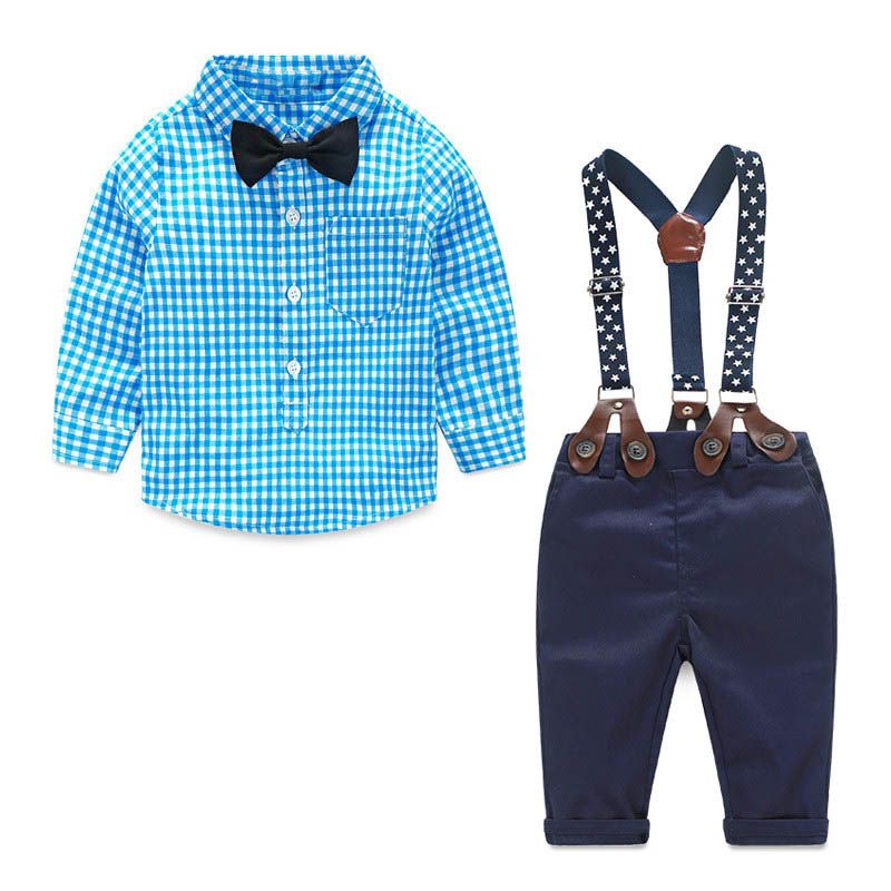 Conjuntos de ropa para bebés varones nuevo 2018 otoño niños ropa estilo caballero