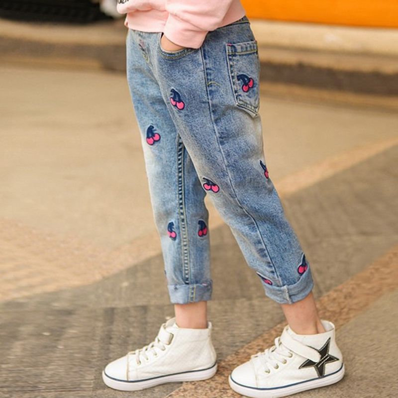 Compra Niñas Jeans Moda Niños Pantalones De Mezclilla Pantalones Bordados  De Cerezo Pantalones Para Niños Pantalones Elásticos De Cintura Para  Adolescentes 2 12 Años Barato | Entrega Rápida Y Calidad | Es.Dhgate
