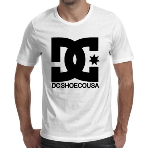 DC Shoe CO USA Logo White T Shirt Size 