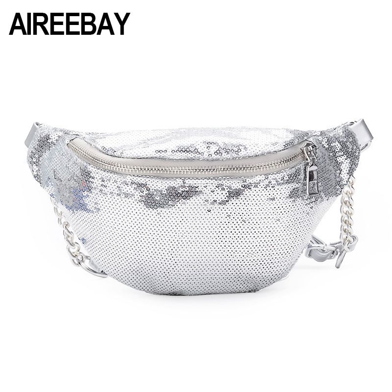 silver sequin bum bag