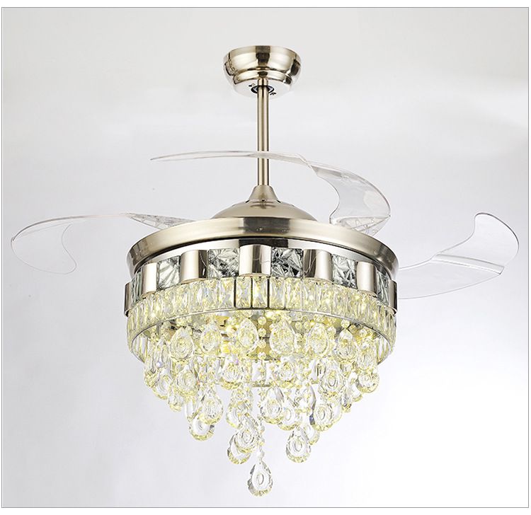 2019 Modern Crystal Ceiling Fans Lamp Ac110v 220v Ceiling Fans Chandelier Living Room Bedroom Chandeliers Ceiling Light Pendant Lamp From