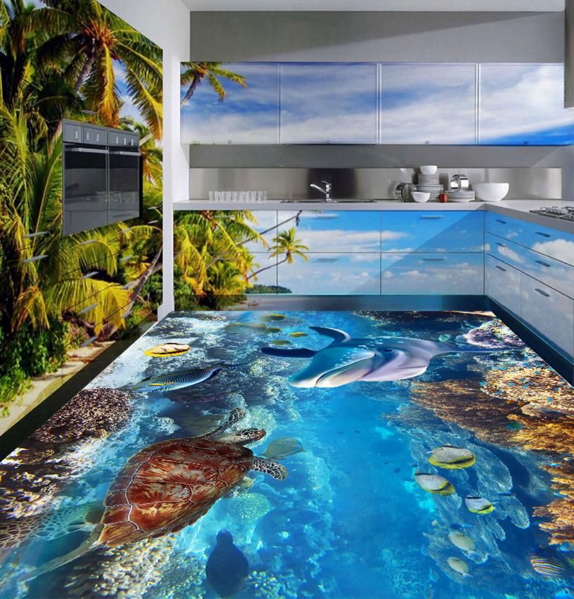 compre pisos 3d personalizados papel tapiz fotografico 3d dolphin vinilo pisos papel tapiz 3d paredes azulejos pisos bano a 22 62 del yeyueman1111