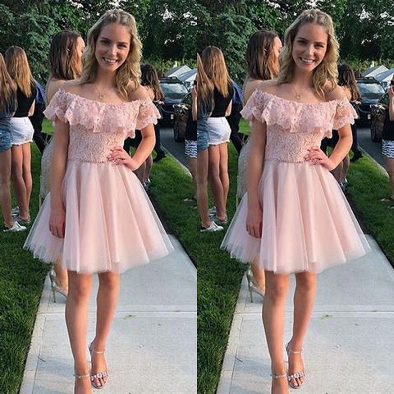 blush pink hoco dress