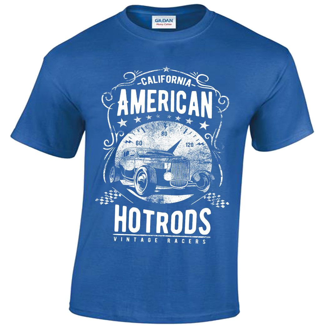 Details Zu Americain Hotrods T Shirt Hommes Californie Vintage