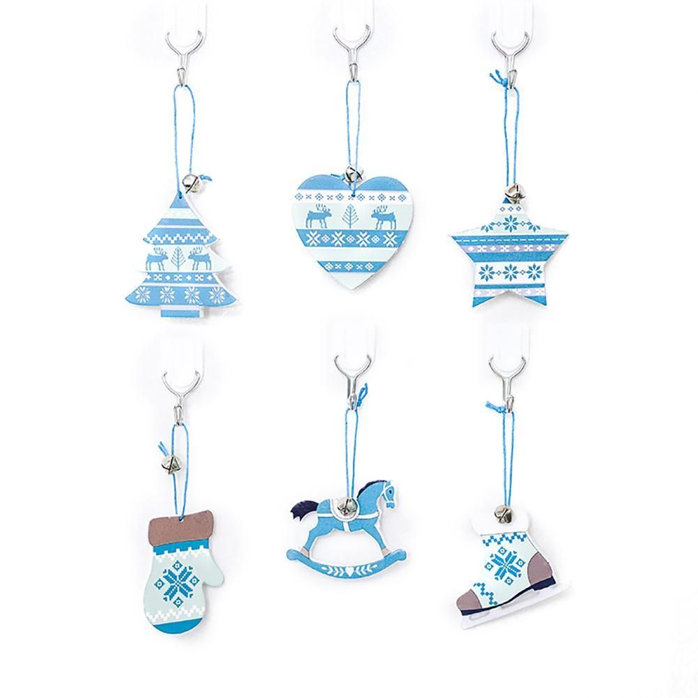 Decorazioni Natalizie Blu.Acquista Decorazioni Lalbero Di Natale Stile Nordico Decorazioni Di Natale Disegno Blu Ciondolo In Legno Con Decorazioni Natalizie La Casa Y18102609 A 16 56 Dal Gou09 Dhgate Com