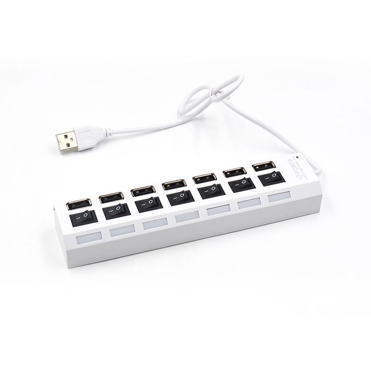 7ポートハブUSB Ports_White.