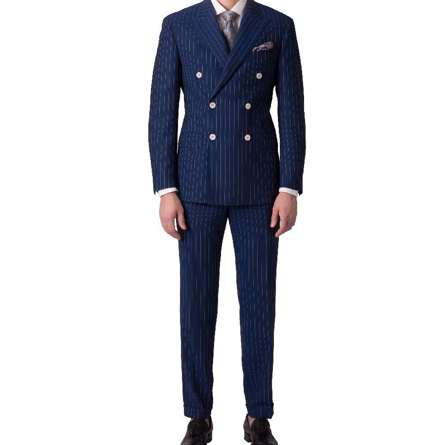 بدلة رجالي كلاسيك بدلة مخططة 2 قطعة سترة بنطلون بدلات زفاف العريس البدلات الرسمية نحيل مزدوجة الصدر 2018 2020 من Cactuse 378 35ر س موبايل Dhgate