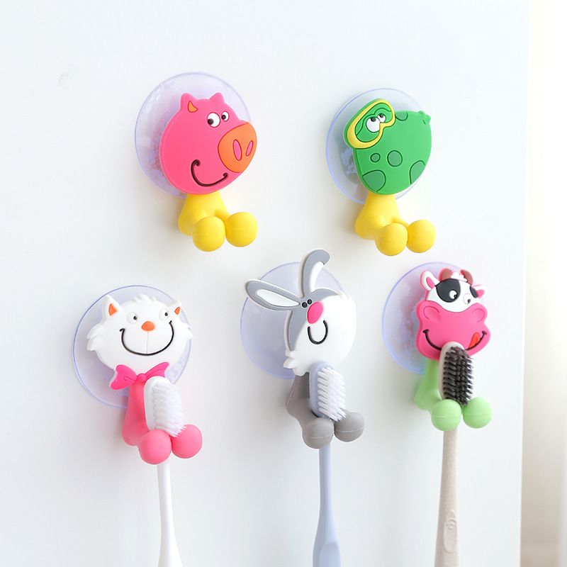 Ouinne 5 Piezas Portacepillos de Diente Animal Soporte Cepillo de Dientes con Ventosa Accesorio Ba/ño