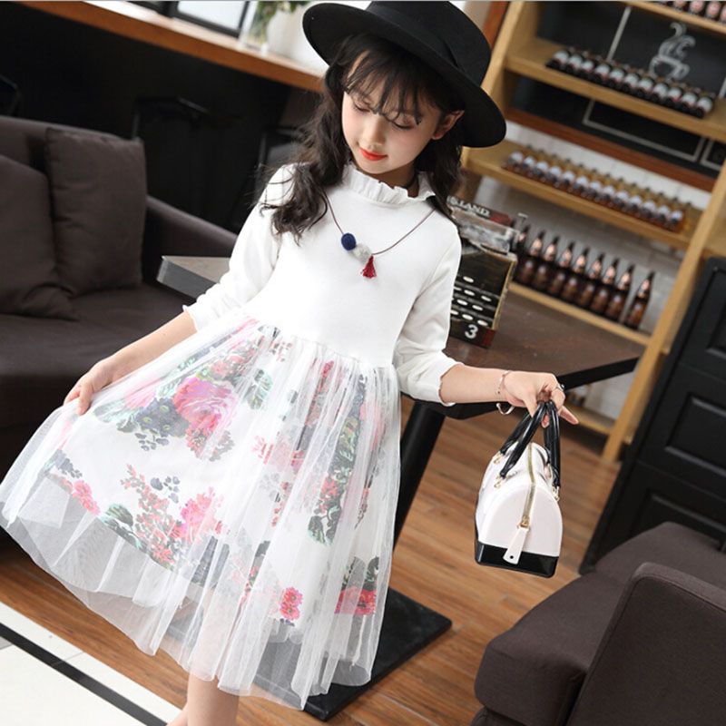 Francés De La Pradera Elegante Floral Impreso Vestido De Las Mujeres Nuevas  De Primavera Y Otoño