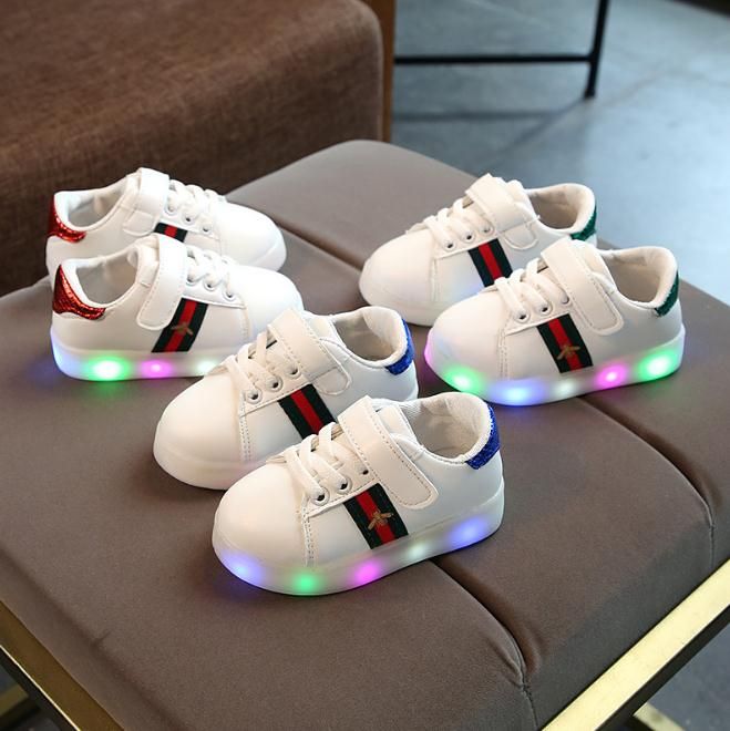 Zapatos Para Niños Zapatos Bordados Niños Otoño Iluminación LED Niños Chicas Zapatos Casuales De 14,01 € | DHgate