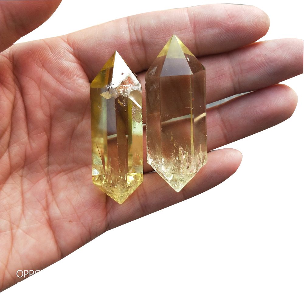 Fluorite Stone Double Point Healing Crystal Quartz Natural Gemstone Wand Reiki E 