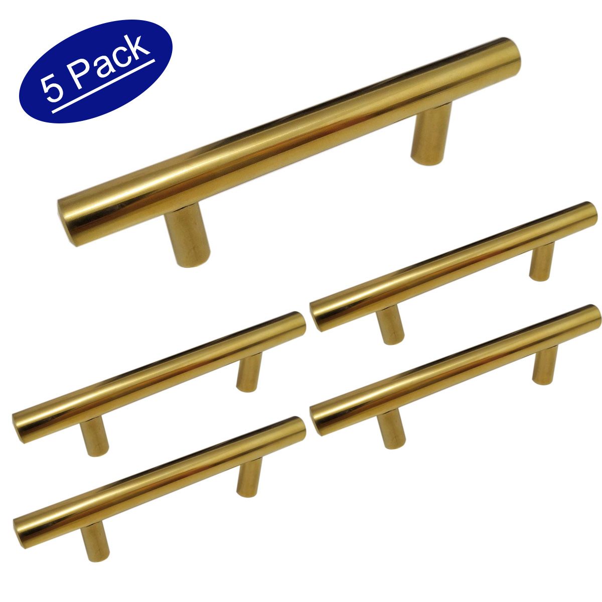 2020 Polished Brass Gold Cabinet Drawer Pulls 3 Inch 76mm Hole