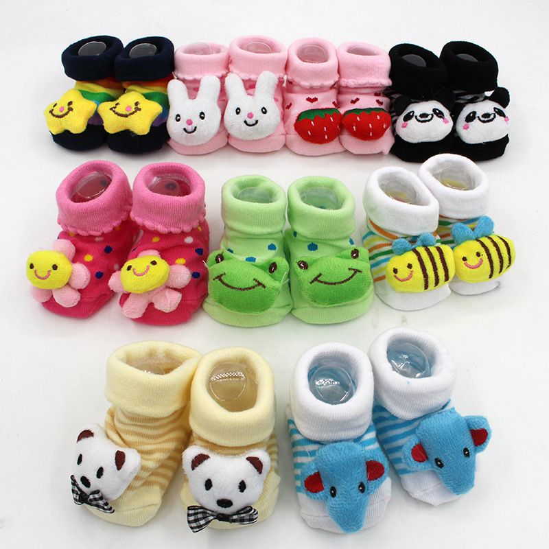 COMVIP Baby Cotton Anti Slip Cartoon Elastic Slipper Toddler Shoes