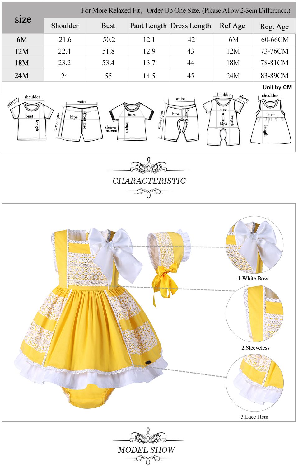 Bonnie Baby Size Chart