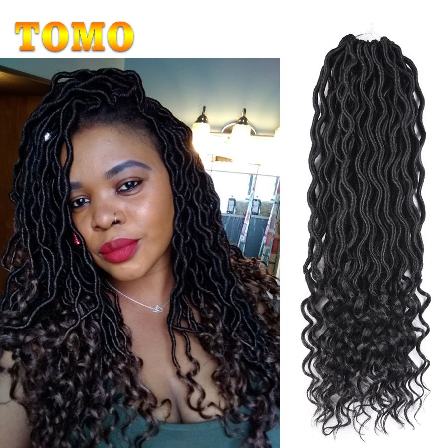 Faux Locs Curly Braid 18 Inch Ombre Crochet Braids Synthetic Dreadlocks Hair Ombre Braiding Hair Extensions For Black Woman 24 Roots Pack Canada 2019