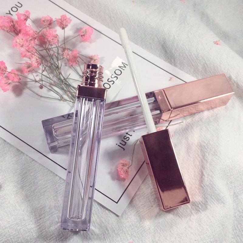 4ml Lip Gloss Bottle With Rose Gold Cap, Empty Lipgloss Tube, High