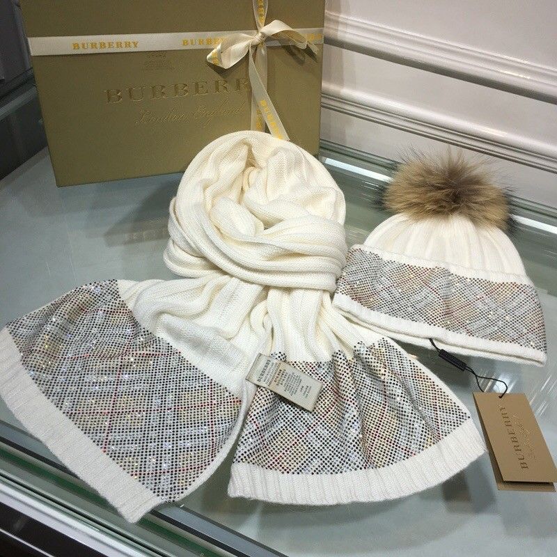 baby burberry hat and scarf