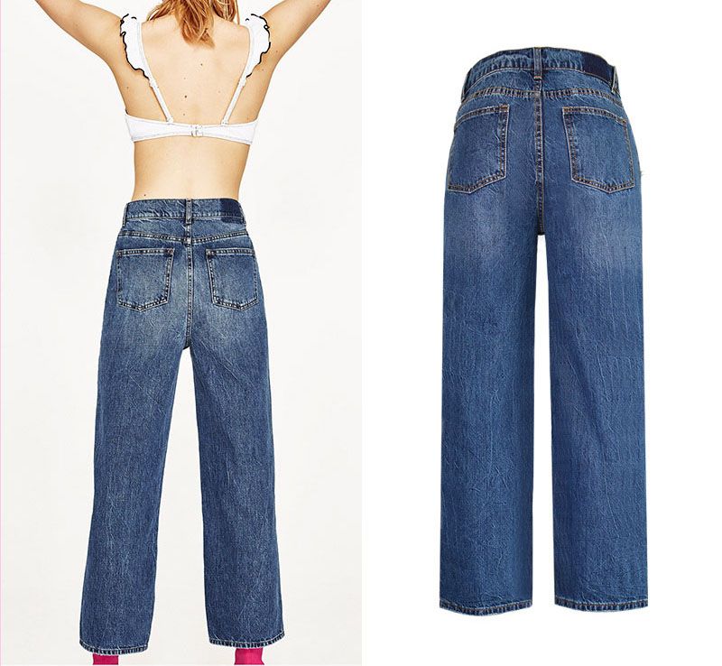 Acquistare Jeans A Vita Alta Donna Dritta Jeans Gamba Larga Pantaloni  Casual Perline Decorare Moda Ragazza Blu Rilassato Jean Economico |  Consegna Veloce E Qualità | DHgate Italy