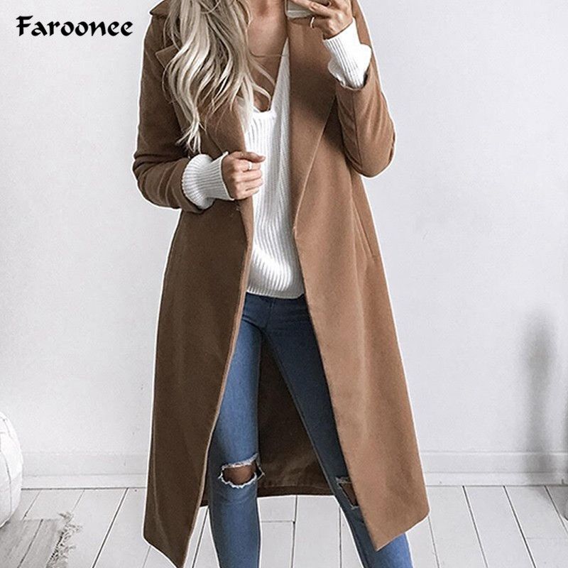 Winter Warm Women Wool Hooded Long Coat Cardigan Trench Jacket Overcoat Outwear