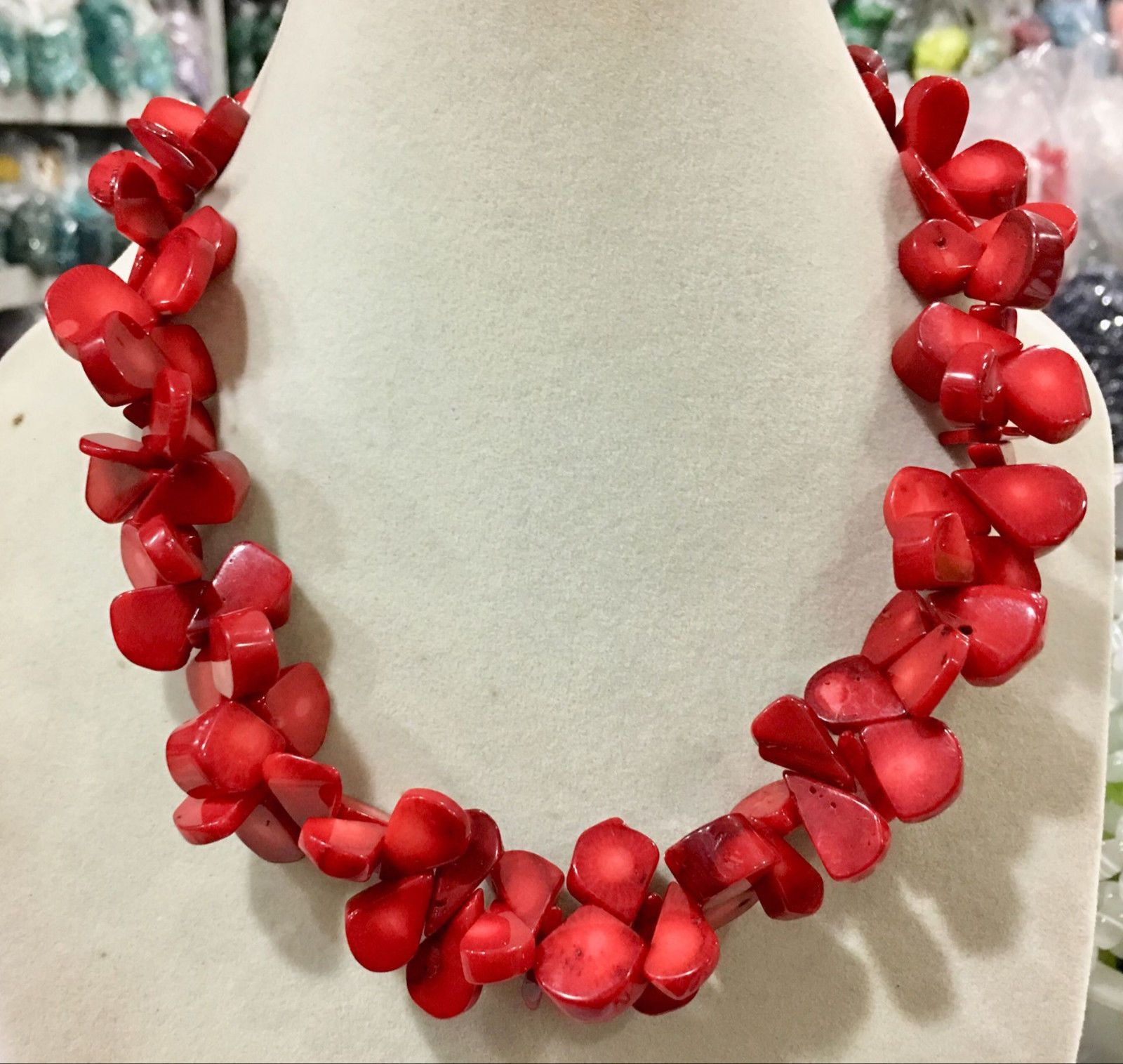 Restricción Parásito Leeds Piedra preciosa de coral rojo natural 12x16mm collar de cuentas irregulares cadena de piedras preciosas 18 " Restricción Parásito Leeds Piedra preciosa de coral rojo natural 12x16mm collar de cuentas irregulares cadena de piedras preciosas 18 "